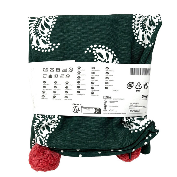 IKEA AROMATISK Green Leaf & Paisley Pillow Cover 20" x 20" - Picture 3 of 3